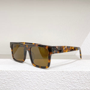 Square acetate frame men sunglasses driving style gradient gray lens