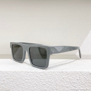 Square acetate frame men sunglasses driving style gradient gray lens