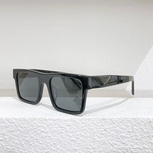 Square acetate frame men sunglasses driving style gradient gray lens