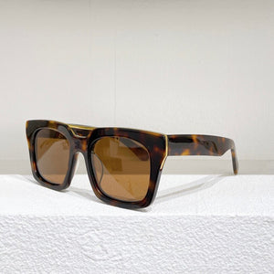 Square acetate tortoise frame men sunglasses driving style yellow lens
