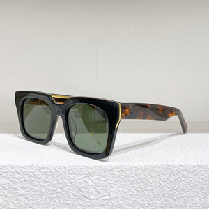 Square acetate tortoise frame men sunglasses driving style yellow lens