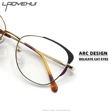 Load image into Gallery viewer, Square oval cat eye metal eyeglasses frames decorative clear fake glasses women diopters  brand design