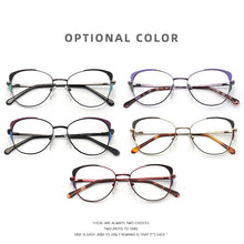Load image into Gallery viewer, Square oval cat eye metal eyeglasses frames decorative clear fake glasses women diopters  brand design