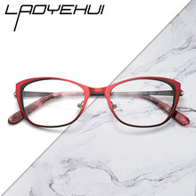 Load image into Gallery viewer, Square rectangular cat eye eyeglasses frame metal transparent small narrow glasses Women diopters customizable fashion luxury