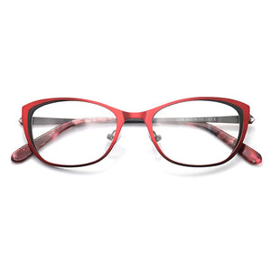 Square rectangular cat eye eyeglasses frame metal transparent small narrow glasses Women diopters customizable fashion luxury