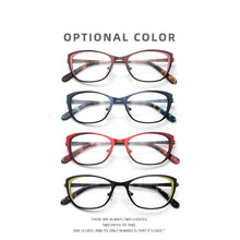 Load image into Gallery viewer, Square rectangular cat eye eyeglasses frame metal transparent small narrow glasses Women diopters customizable fashion luxury