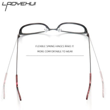Load image into Gallery viewer, Square rectangular cat eye eyeglasses frame metal transparent small narrow glasses Women diopters customizable fashion luxury