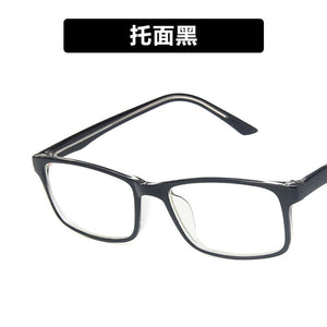 Square retro flat lens 2023 tr frame propionic acid leg plug in glasses frame versatile student eyeglass frame 9106