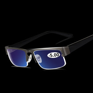 Stainless Myopia Glasses For The Computer Men Eyeglasses Clear Lens Spectacles Anti Blue Ray Eyeglass Frame -4.5 -5.0 -5.5 -6.0