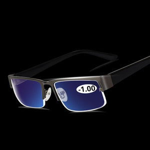 Stainless Myopia Glasses For The Computer Men Eyeglasses Clear Lens Spectacles Anti Blue Ray Eyeglass Frame -4.5 -5.0 -5.5 -6.0