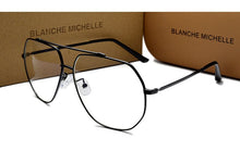Carica l&#39;immagine nel visualizzatore di Gallery, Stainless Steel Blue Light Glasses Women Men UV400 eyeglasses Frames Clear Glasses Frame Optical Gold Eyeglass Glasses With Box