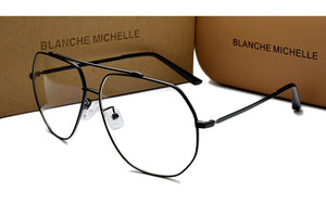 Stainless Steel Blue Light Glasses Women Men UV400 eyeglasses Frames Clear Glasses Frame Optical Gold Eyeglass Glasses With Box