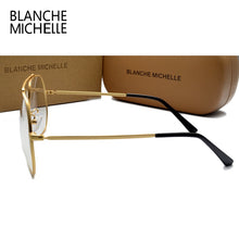 Carica l&#39;immagine nel visualizzatore di Gallery, Stainless Steel Blue Light Glasses Women Men UV400 eyeglasses Frames Clear Glasses Frame Optical Gold Eyeglass Glasses With Box