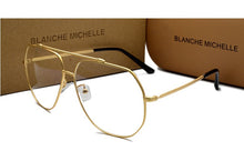 Carica l&#39;immagine nel visualizzatore di Gallery, Stainless Steel Blue Light Glasses Women Men UV400 eyeglasses Frames Clear Glasses Frame Optical Gold Eyeglass Glasses With Box