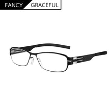 Load image into Gallery viewer, Stainless Steel Business Glasses Frame Men Reading Eyeglasses Optical Prescription Eyewear With Clear Lenses Oculos De Grau