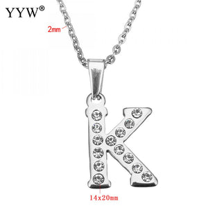 Stainless Steel Choker Necklace Fashion Letter Necklaces Pendants Alfabet Initial Necklace Women Jewelry Kolye Collier