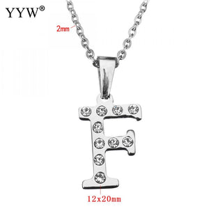 Stainless Steel Choker Necklace Fashion Letter Necklaces Pendants Alfabet Initial Necklace Women Jewelry Kolye Collier