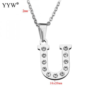 Stainless Steel Choker Necklace Fashion Letter Necklaces Pendants Alfabet Initial Necklace Women Jewelry Kolye Collier