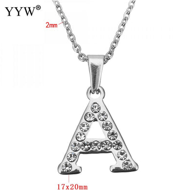 Stainless Steel Choker Necklace Fashion Letter Necklaces Pendants Alfabet Initial Necklace Women Jewelry Kolye Collier