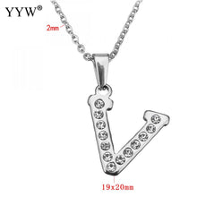 Load image into Gallery viewer, Stainless Steel Choker Necklace Fashion Letter Necklaces Pendants Alfabet Initial Necklace Women Jewelry Kolye Collier