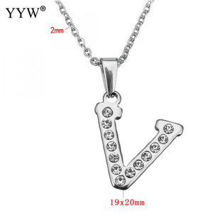 Stainless Steel Choker Necklace Fashion Letter Necklaces Pendants Alfabet Initial Necklace Women Jewelry Kolye Collier