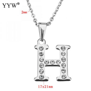 Stainless Steel Choker Necklace Fashion Letter Necklaces Pendants Alfabet Initial Necklace Women Jewelry Kolye Collier