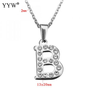 Stainless Steel Choker Necklace Fashion Letter Necklaces Pendants Alfabet Initial Necklace Women Jewelry Kolye Collier