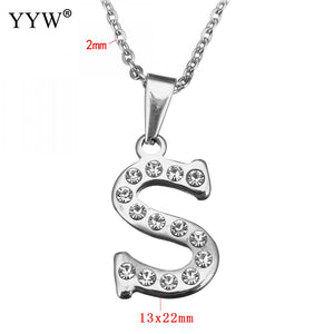 Stainless Steel Choker Necklace Fashion Letter Necklaces Pendants Alfabet Initial Necklace Women Jewelry Kolye Collier