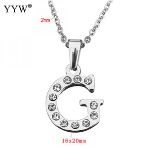 Stainless Steel Choker Necklace Fashion Letter Necklaces Pendants Alfabet Initial Necklace Women Jewelry Kolye Collier