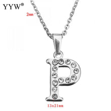 Load image into Gallery viewer, Stainless Steel Choker Necklace Fashion Letter Necklaces Pendants Alfabet Initial Necklace Women Jewelry Kolye Collier