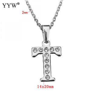 Stainless Steel Choker Necklace Fashion Letter Necklaces Pendants Alfabet Initial Necklace Women Jewelry Kolye Collier