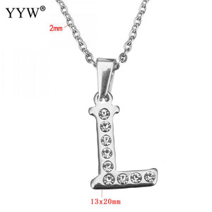 Stainless Steel Choker Necklace Fashion Letter Necklaces Pendants Alfabet Initial Necklace Women Jewelry Kolye Collier