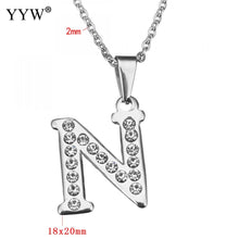 Load image into Gallery viewer, Stainless Steel Choker Necklace Fashion Letter Necklaces Pendants Alfabet Initial Necklace Women Jewelry Kolye Collier