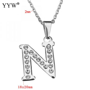 Stainless Steel Choker Necklace Fashion Letter Necklaces Pendants Alfabet Initial Necklace Women Jewelry Kolye Collier
