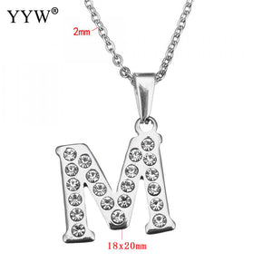 Stainless Steel Choker Necklace Fashion Letter Necklaces Pendants Alfabet Initial Necklace Women Jewelry Kolye Collier