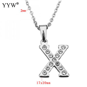 Stainless Steel Choker Necklace Fashion Letter Necklaces Pendants Alfabet Initial Necklace Women Jewelry Kolye Collier