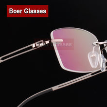 Load image into Gallery viewer, Stainless Steel Eyeglasses Men Frames Rimless Glasses Myopia Spectacle Optical Prescription Oculos de grau 52001(54-17-140)