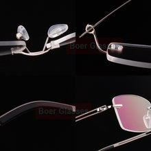 Load image into Gallery viewer, Stainless Steel Eyeglasses Men Frames Rimless Glasses Myopia Spectacle Optical Prescription Oculos de grau 52001(54-17-140)