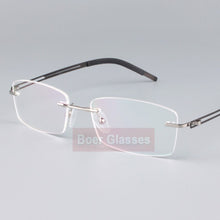 Load image into Gallery viewer, Stainless Steel Eyeglasses Men Frames Rimless Glasses Myopia Spectacle Optical Prescription Oculos de grau 52001(54-17-140)