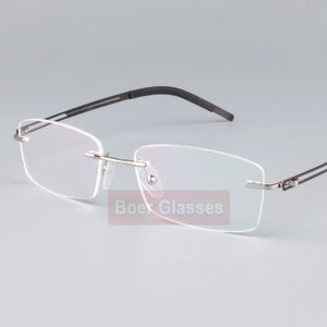 Stainless Steel Eyeglasses Men Frames Rimless Glasses Myopia Spectacle Optical Prescription Oculos de grau 52001(54-17-140)