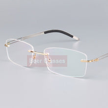 Load image into Gallery viewer, Stainless Steel Eyeglasses Men Frames Rimless Glasses Myopia Spectacle Optical Prescription Oculos de grau 52001(54-17-140)