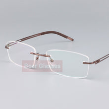 Load image into Gallery viewer, Stainless Steel Eyeglasses Men Frames Rimless Glasses Myopia Spectacle Optical Prescription Oculos de grau 52001(54-17-140)