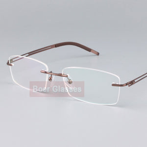 Stainless Steel Eyeglasses Men Frames Rimless Glasses Myopia Spectacle Optical Prescription Oculos de grau 52001(54-17-140)