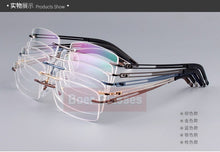 Load image into Gallery viewer, Stainless Steel Eyeglasses Men Frames Rimless Glasses Myopia Spectacle Optical Prescription Oculos de grau 52001(54-17-140)