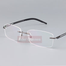Load image into Gallery viewer, Stainless Steel Eyeglasses Men Frames Rimless Glasses Myopia Spectacle Optical Prescription Oculos de grau 52001(54-17-140)