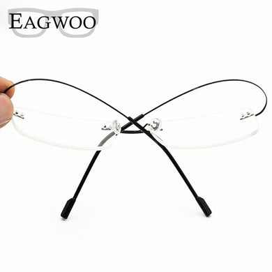 Stainless Steel Eyeglasses Rimless Optical Frame Prescription Spectacle Frameless Glasses For Men Eye glasses 080 Super Light