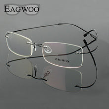 Load image into Gallery viewer, Stainless Steel Eyeglasses Rimless Optical Frame Prescription Spectacle Frameless Glasses For Men Eye glasses 080 Super Light