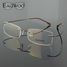 Load image into Gallery viewer, Stainless Steel Eyeglasses Rimless Optical Frame Prescription Spectacle Frameless Glasses For Men Eye glasses 080 Super Light