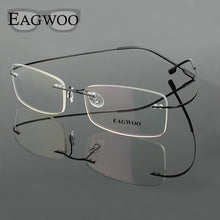 Load image into Gallery viewer, Stainless Steel Eyeglasses Rimless Optical Frame Prescription Spectacle Frameless Glasses For Men Eye glasses 080 Super Light