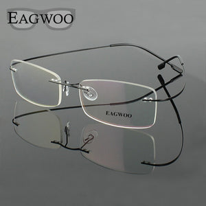 Stainless Steel Eyeglasses Rimless Optical Frame Prescription Spectacle Frameless Glasses For Men Eye glasses 080 Super Light